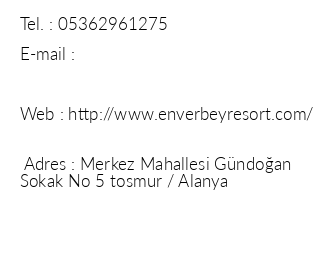 Enver Bey Resort iletiim bilgileri